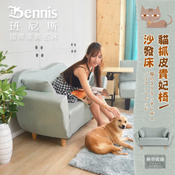 Bennis 班尼斯 國際家具名床 貓抓皮貴妃椅 沙發床 猫のスクラッチレザー 蒂芬妮綠 咖啡摩卡 /ソファーベッド