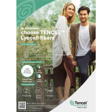 go sustainable choose TENCELTM Lyocell fibers sustainability benefits botanic sustainable carbon biodegradable** origin production neutral* sustainable production process >99% recovery of solvent closed loop production functional benefits less energy less water smoothness on skin strength gentle Tencel" Feels so right